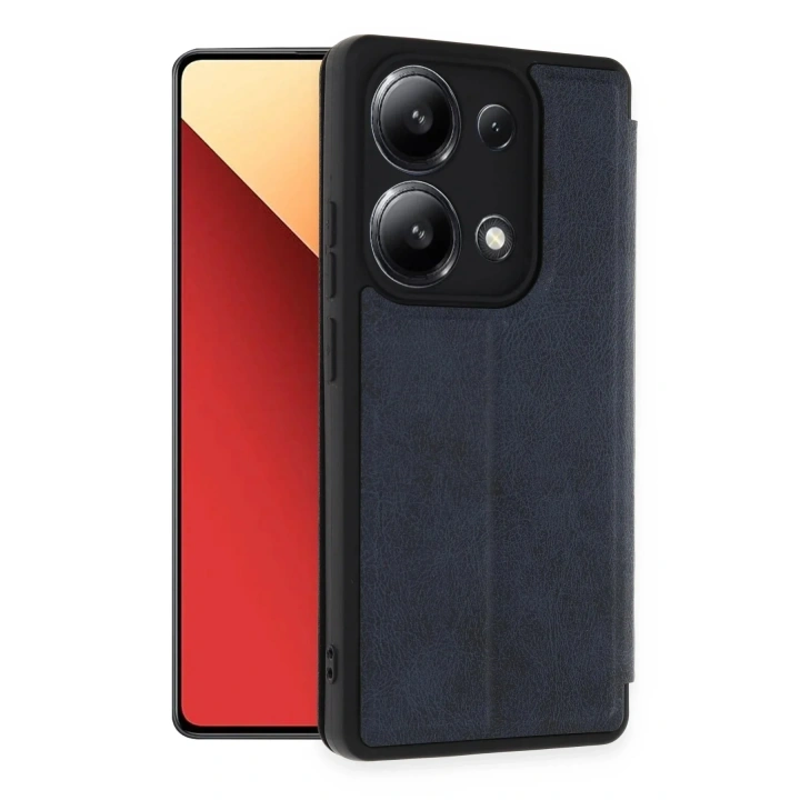 Mey İthalat®   Redmi Note 13 4G Kılıf Flip Cover - Lacivert