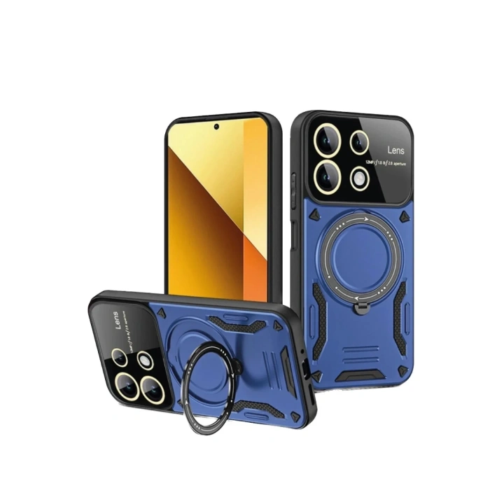 Mey İthalat®   Redmi Note 13 4G Kılıf Joy Lens Standlı Kapak - Lacivert