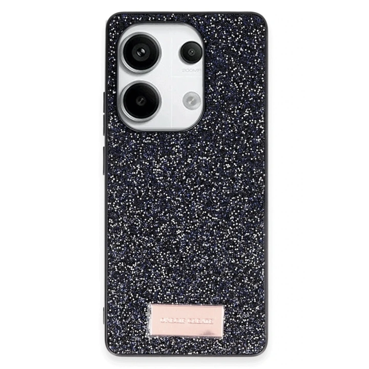 Mey İthalat®   Redmi Note 13 Pro 4G Bright Simli Kapak - Siyah