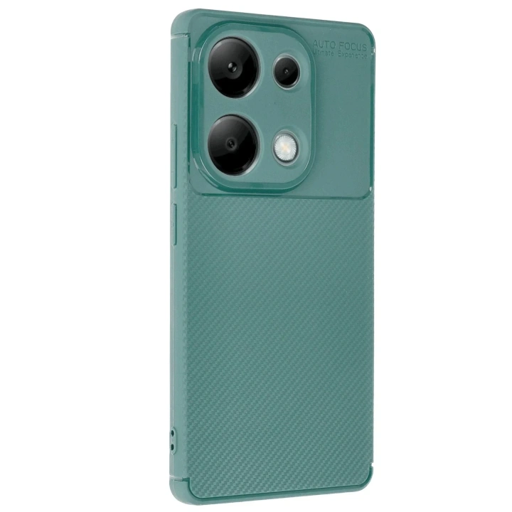 Mey İthalat®   Redmi Note 13 Pro 4G Kılıf Auto Focus Karbon Kapak - Koyu Yeşil