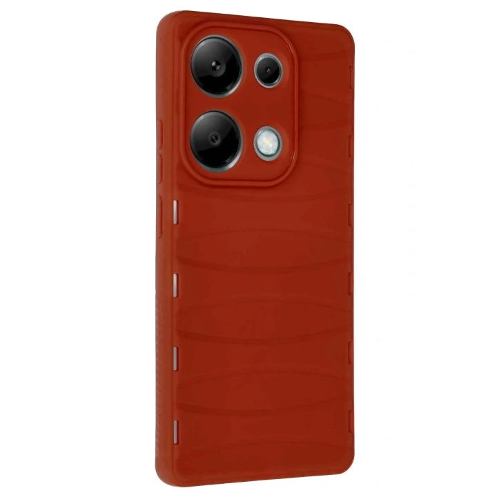 Mey İthalat®   Redmi Note 13 Pro 4G Kılıf Bibercas Silikon Kapak - Kırmızı
