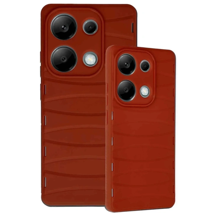 Mey İthalat®   Redmi Note 13 Pro 4G Kılıf Bibercas Silikon Kapak - Kırmızı