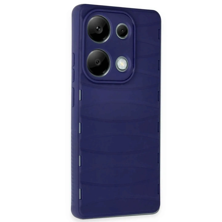 Mey İthalat®   Redmi Note 13 Pro 4G Kılıf Bibercas Silikon Kapak - Lacivert