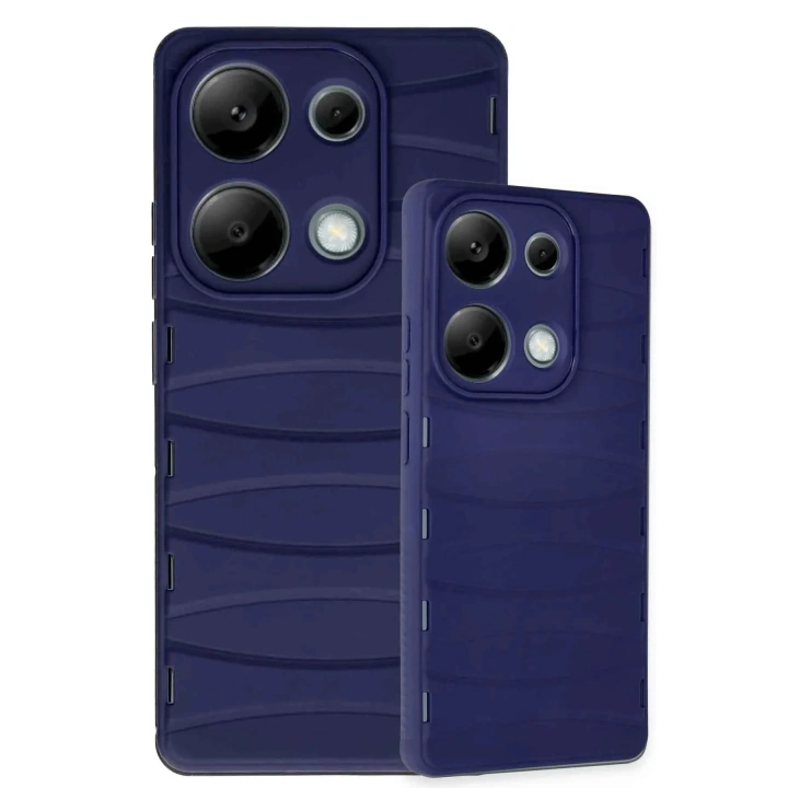 Mey İthalat®   Redmi Note 13 Pro 4G Kılıf Bibercas Silikon Kapak - Lacivert