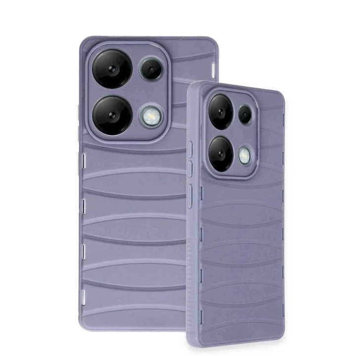 Mey İthalat®   Redmi Note 13 Pro 4G Kılıf Bibercas Silikon Kapak - Lila