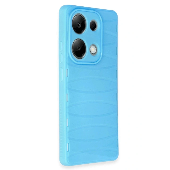 Mey İthalat®   Redmi Note 13 Pro 4G Kılıf Bibercas Silikon Kapak - Mavi