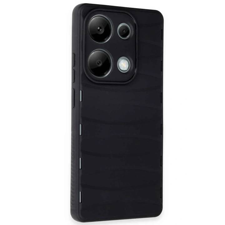 Mey İthalat®   Redmi Note 13 Pro 4G Kılıf Bibercas Silikon Kapak - Siyah