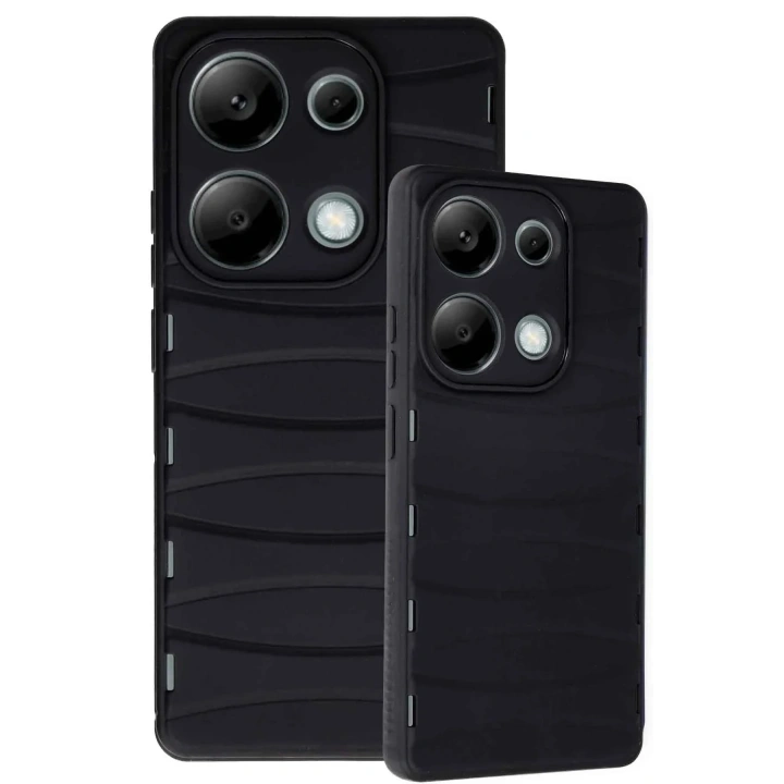Mey İthalat®   Redmi Note 13 Pro 4G Kılıf Bibercas Silikon Kapak - Siyah