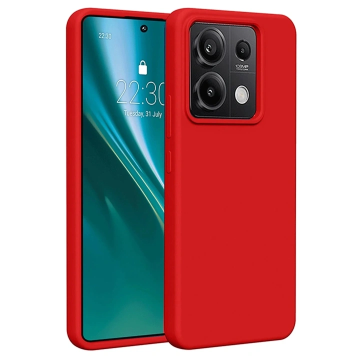 Mey İthalat®   Redmi Note 13 Pro 4G Kılıf First Silikon - Kırmızı