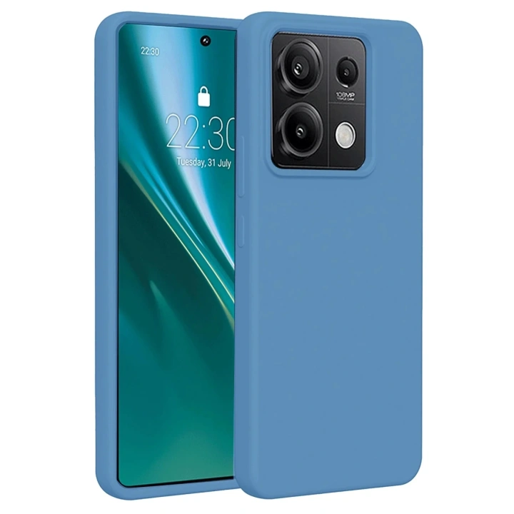Mey İthalat®   Redmi Note 13 Pro 4G Kılıf First Silikon - Mavi