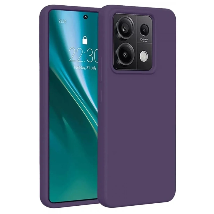 Mey İthalat®   Redmi Note 13 Pro 4G Kılıf First Silikon - Mor
