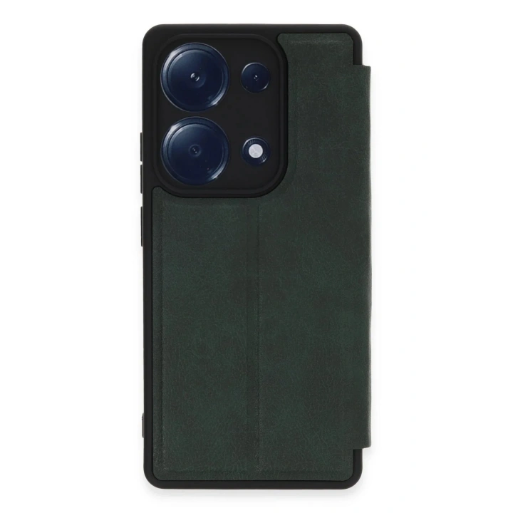 Mey İthalat®   Redmi Note 13 Pro 4G Kılıf Flip Cover - Koyu Yeşil