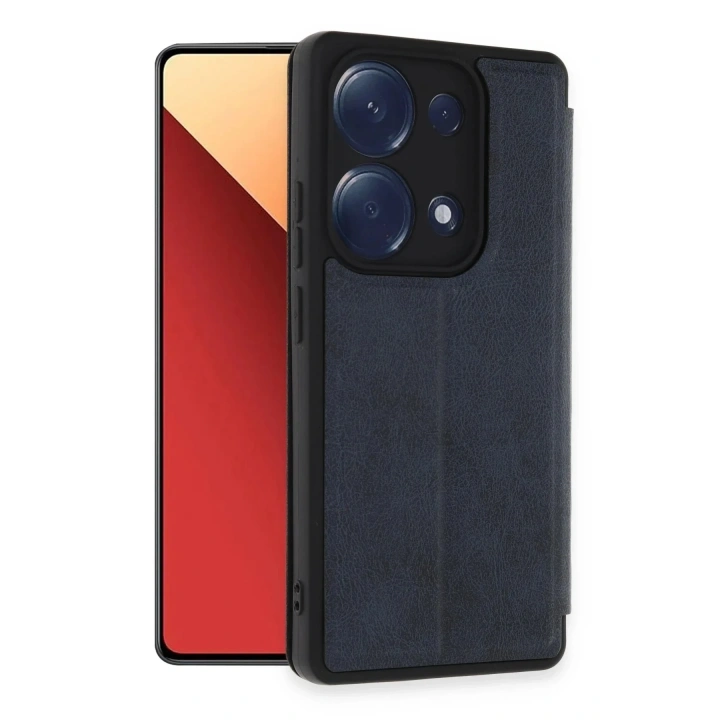 Mey İthalat®   Redmi Note 13 Pro 4G Kılıf Flip Cover - Lacivert
