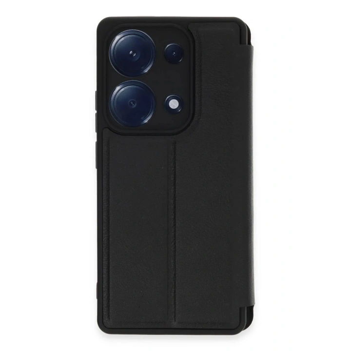 Mey İthalat®   Redmi Note 13 Pro 4G Kılıf Flip Cover - Siyah
