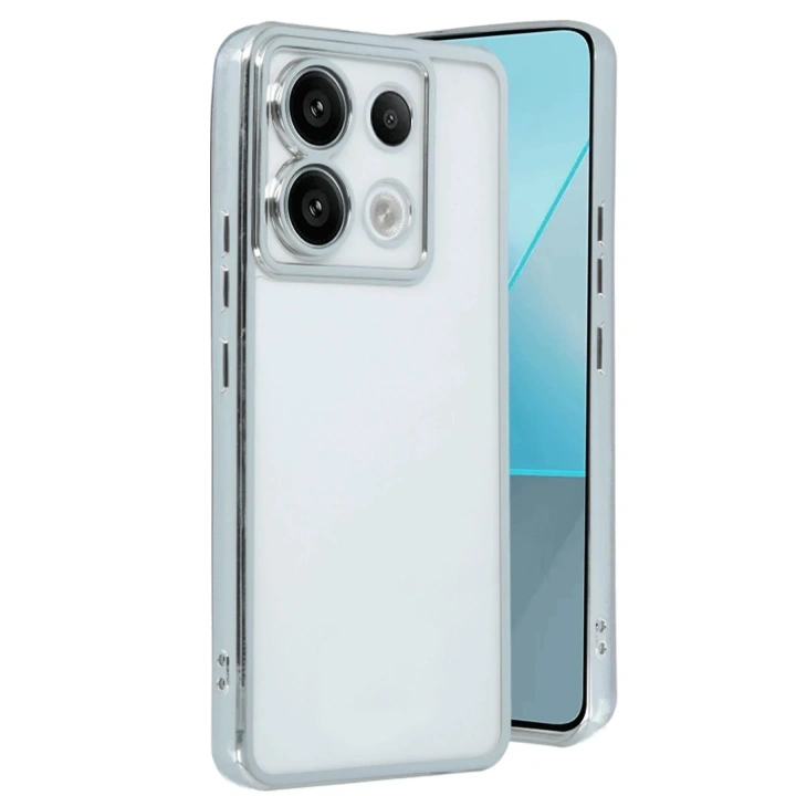 Mey İthalat®   Redmi Note 13 Pro 4G Kılıf  Lensli Silikon - Gümüş