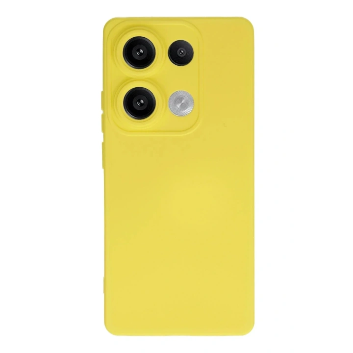 Mey İthalat®   Redmi Note 13 Pro 4G Kılıf Nano içi Kadife Silikon - Sarı