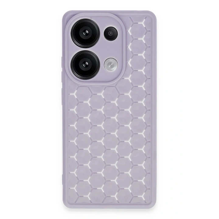 Mey İthalat®   Redmi Note 13 Pro 4G Kılıf Petek Silikon Kapak - Lila