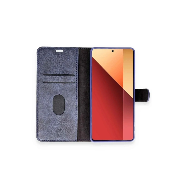 Mey İthalat®   Redmi Note 13 Pro 4G Kılıf Trend S Plus Kapaklı Kılıf - Siyah