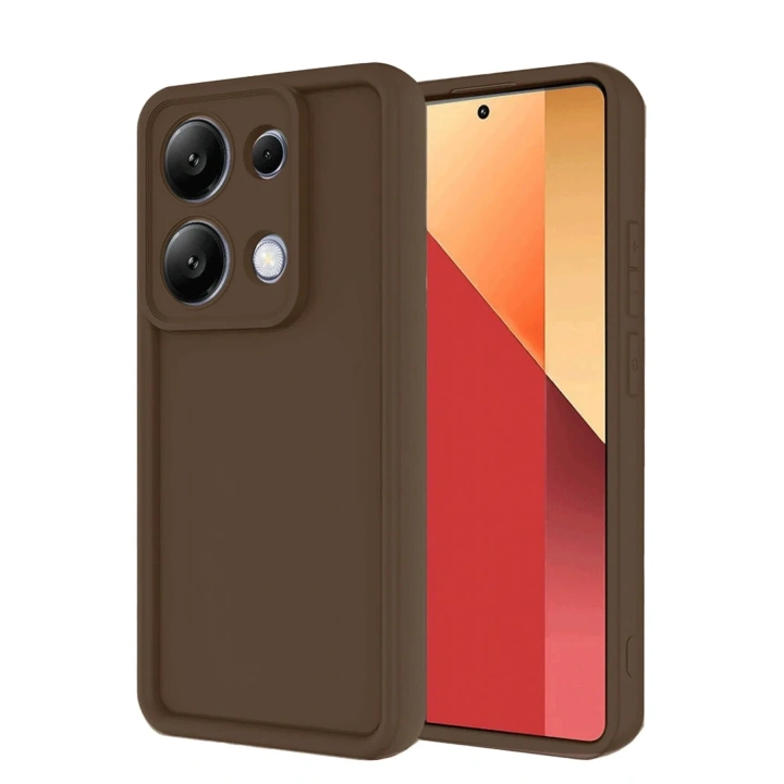 Mey İthalat®   Redmi Note 13 Pro 4G Kılıf Viera Silikon - Kahverengi