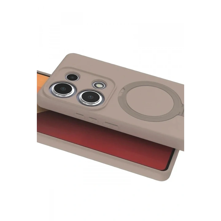 Mey İthalat®   Redmi Note 13 Pro 4G Regal Magsafe Standlı Kapak - Çöl Titanyum