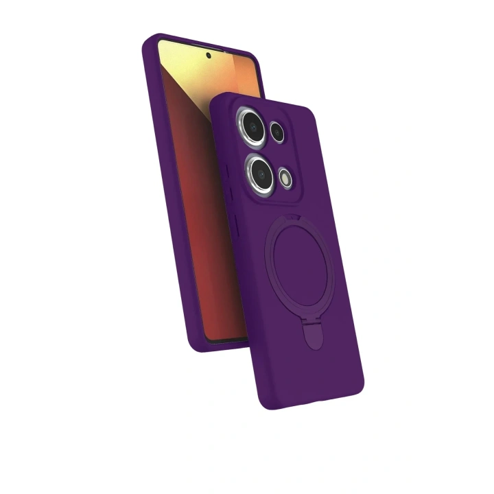 Mey İthalat®   Redmi Note 13 Pro 4G Regal Magsafe Standlı Kapak - Derin Mor
