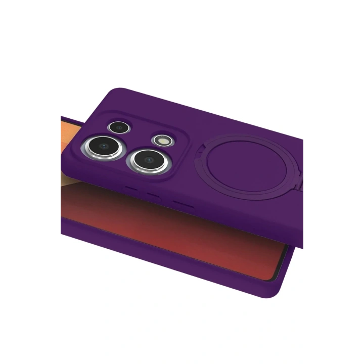 Mey İthalat®   Redmi Note 13 Pro 4G Regal Magsafe Standlı Kapak - Derin Mor