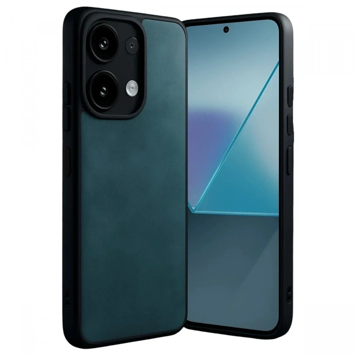 Mey İthalat®   Redmi Note 13 Pro 5G Kılıf Aras Deri Kapak - Koyu Yeşil