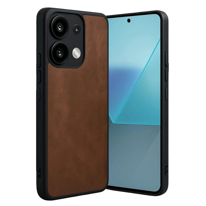 Mey İthalat®   Redmi Note 13 Pro 5G Kılıf Aras Deri Kapak - Taba