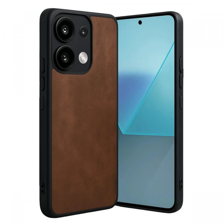 Mey İthalat®   Redmi Note 13 Pro 5G Kılıf Aras Deri Kapak - Taba