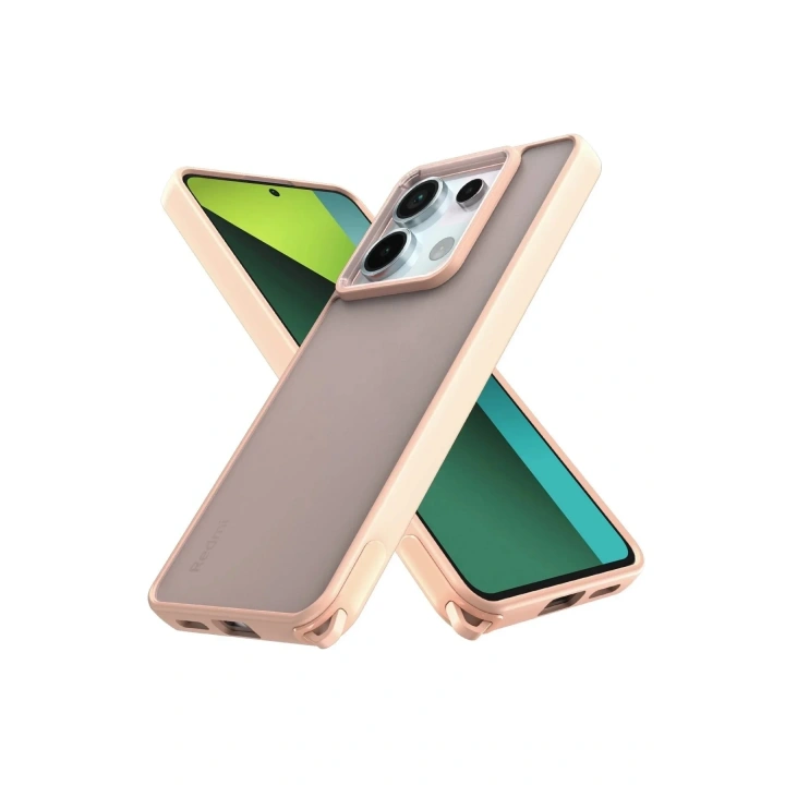 Mey İthalat®   Redmi Note 13 Pro 5G Kılıf Elegant Kapak - Pudra