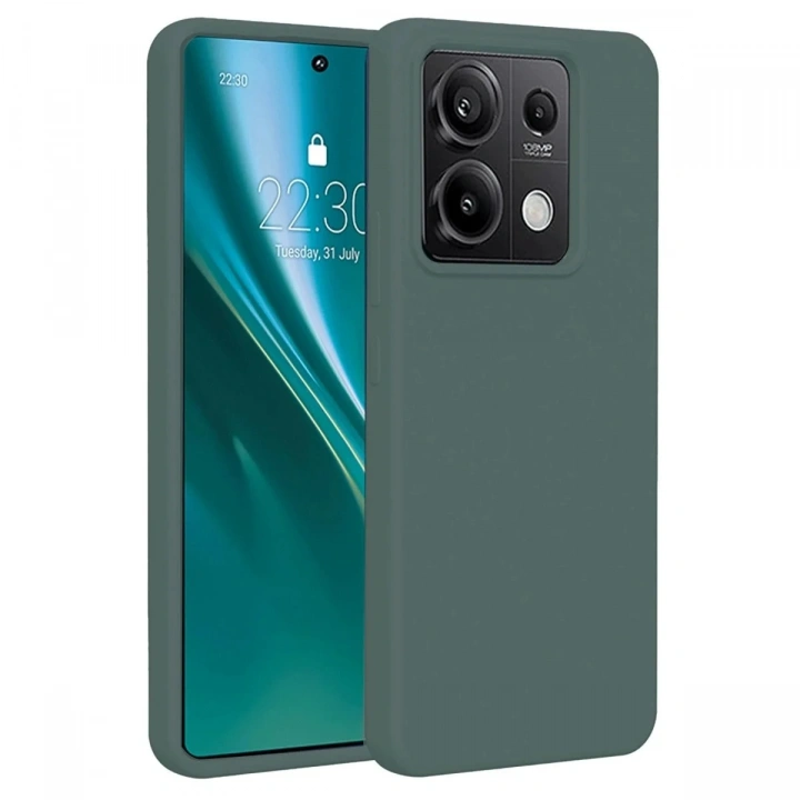 Mey İthalat®   Redmi Note 13 Pro 5G Kılıf First Silikon - Koyu Yeşil