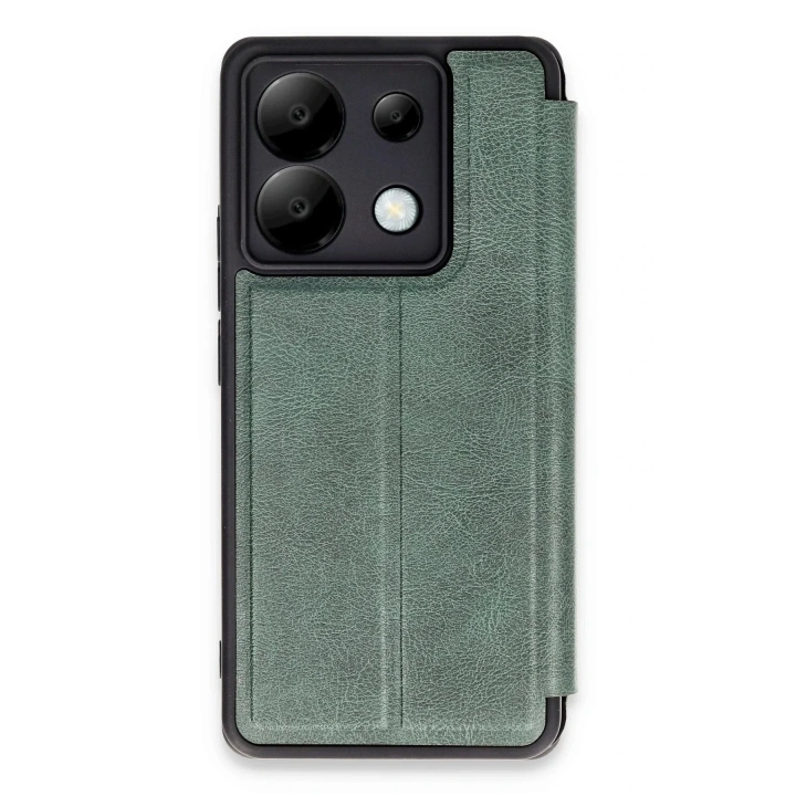 Mey İthalat®   Redmi Note 13 Pro 5G Kılıf Flip Cover - Koyu Yeşil