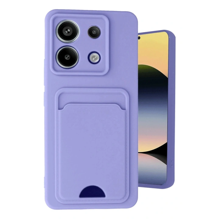 Mey İthalat®   Redmi Note 13 Pro 5G Kılıf Kelvin Kartvizitli Silikon - Lila