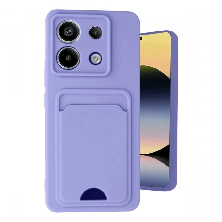 Mey İthalat®   Redmi Note 13 Pro 5G Kılıf Kelvin Kartvizitli Silikon - Lila