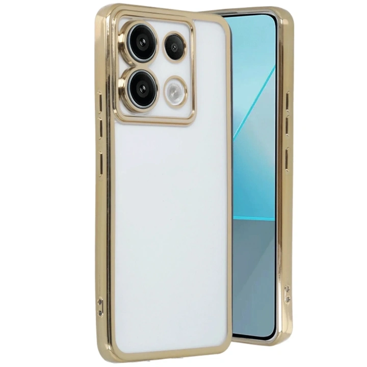 Mey İthalat®   Redmi Note 13 Pro 5G Kılıf  Lensli Silikon - Gold