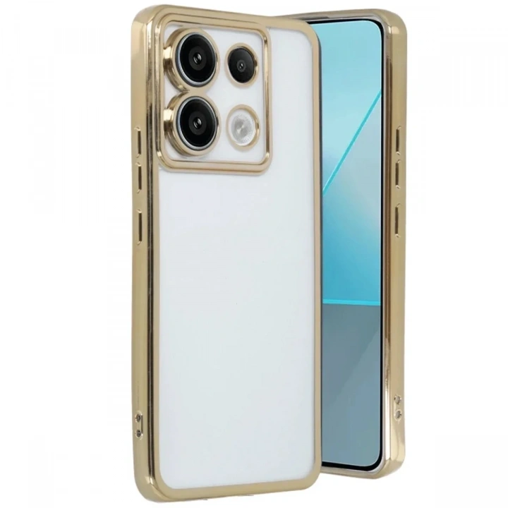 Mey İthalat®   Redmi Note 13 Pro 5G Kılıf  Lensli Silikon - Gold