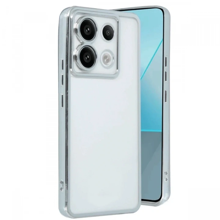 Mey İthalat®   Redmi Note 13 Pro 5G Kılıf  Lensli Silikon - Gümüş