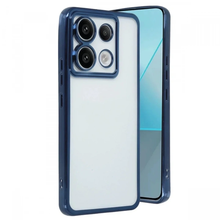 Mey İthalat®   Redmi Note 13 Pro 5G Kılıf  Lensli Silikon - Sierra Blue