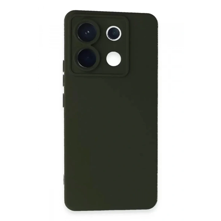 Mey İthalat®   Redmi Note 13 Pro 5G Kılıf Nano içi Kadife Silikon - Koyu Yeşil