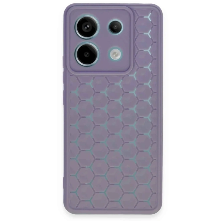 Mey İthalat®   Redmi Note 13 Pro 5G Kılıf Petek Silikon Kapak - Lila