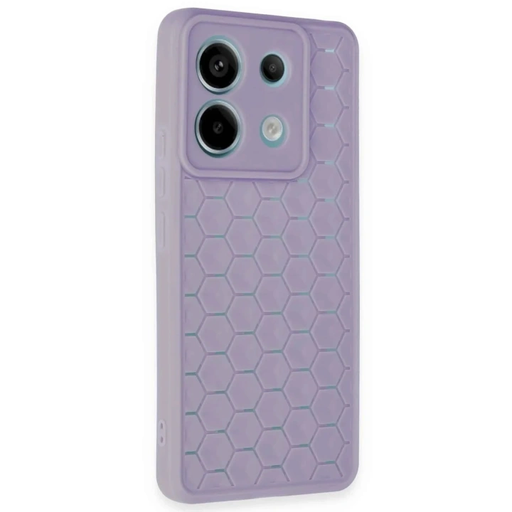 Mey İthalat®   Redmi Note 13 Pro 5G Kılıf Petek Silikon Kapak - Lila