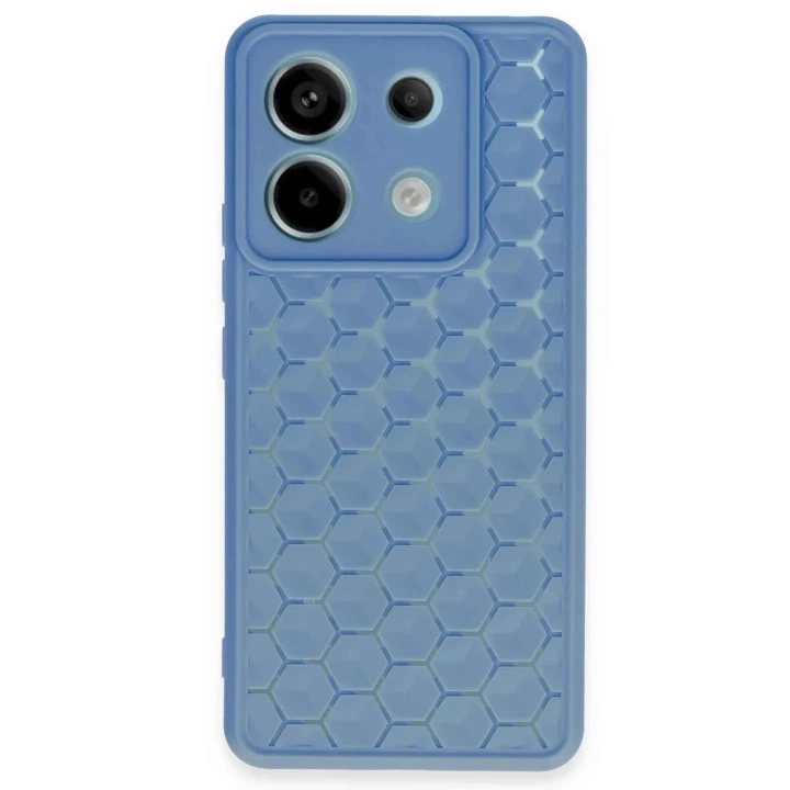 Mey İthalat®   Redmi Note 13 Pro 5G Kılıf Petek Silikon Kapak - Mavi