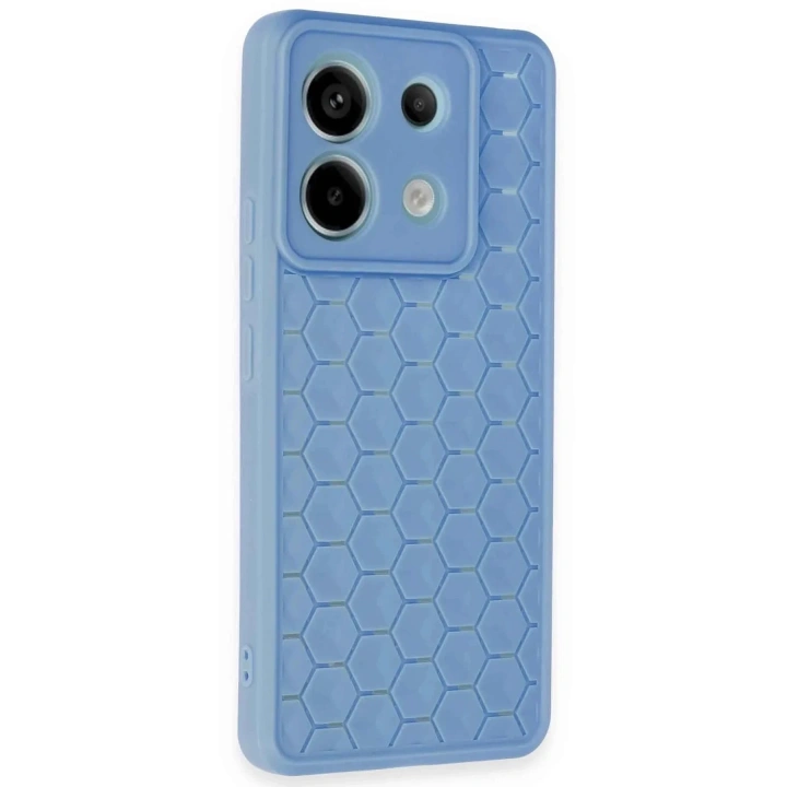 Mey İthalat®   Redmi Note 13 Pro 5G Kılıf Petek Silikon Kapak - Mavi