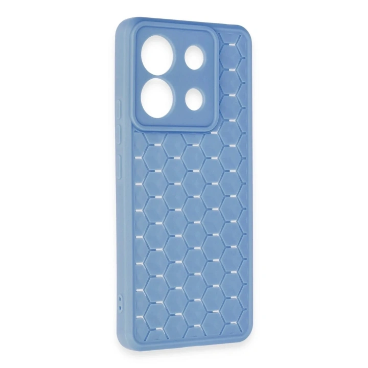 Mey İthalat®   Redmi Note 13 Pro 5G Kılıf Petek Silikon Kapak - Mavi