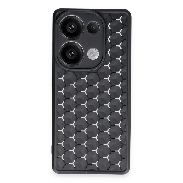 Mey İthalat®   Redmi Note 13 Pro 5G Kılıf Petek Silikon Kapak - Siyah