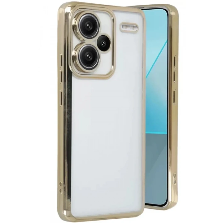 Mey İthalat®   Redmi Note 13 Pro Plus Kılıf  Lensli Silikon - Gold