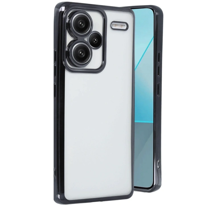 Mey İthalat®   Redmi Note 13 Pro Plus Kılıf  Lensli Silikon - Siyah