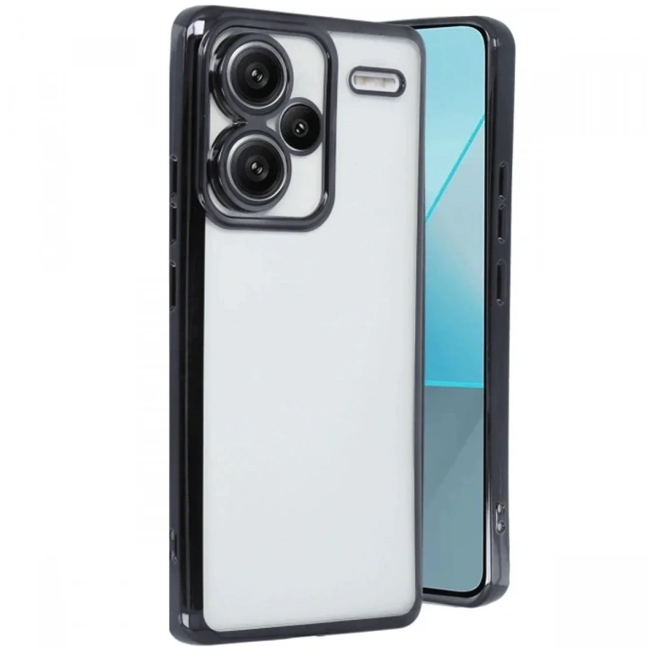 Mey İthalat®   Redmi Note 13 Pro Plus Kılıf  Lensli Silikon - Siyah