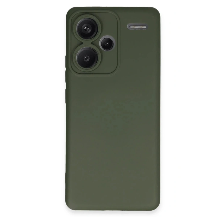 Mey İthalat®   Redmi Note 13 Pro Plus Kılıf Nano içi Kadife Silikon - Koyu Yeşil