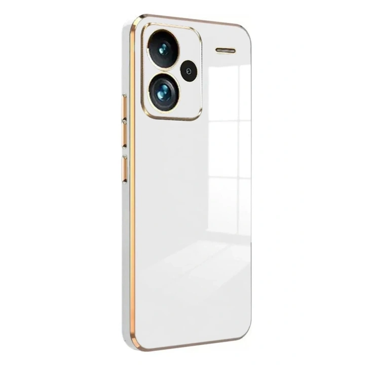 Mey İthalat®   Redmi Note 13 Pro Plus Kılıf Volet Silikon - Beyaz